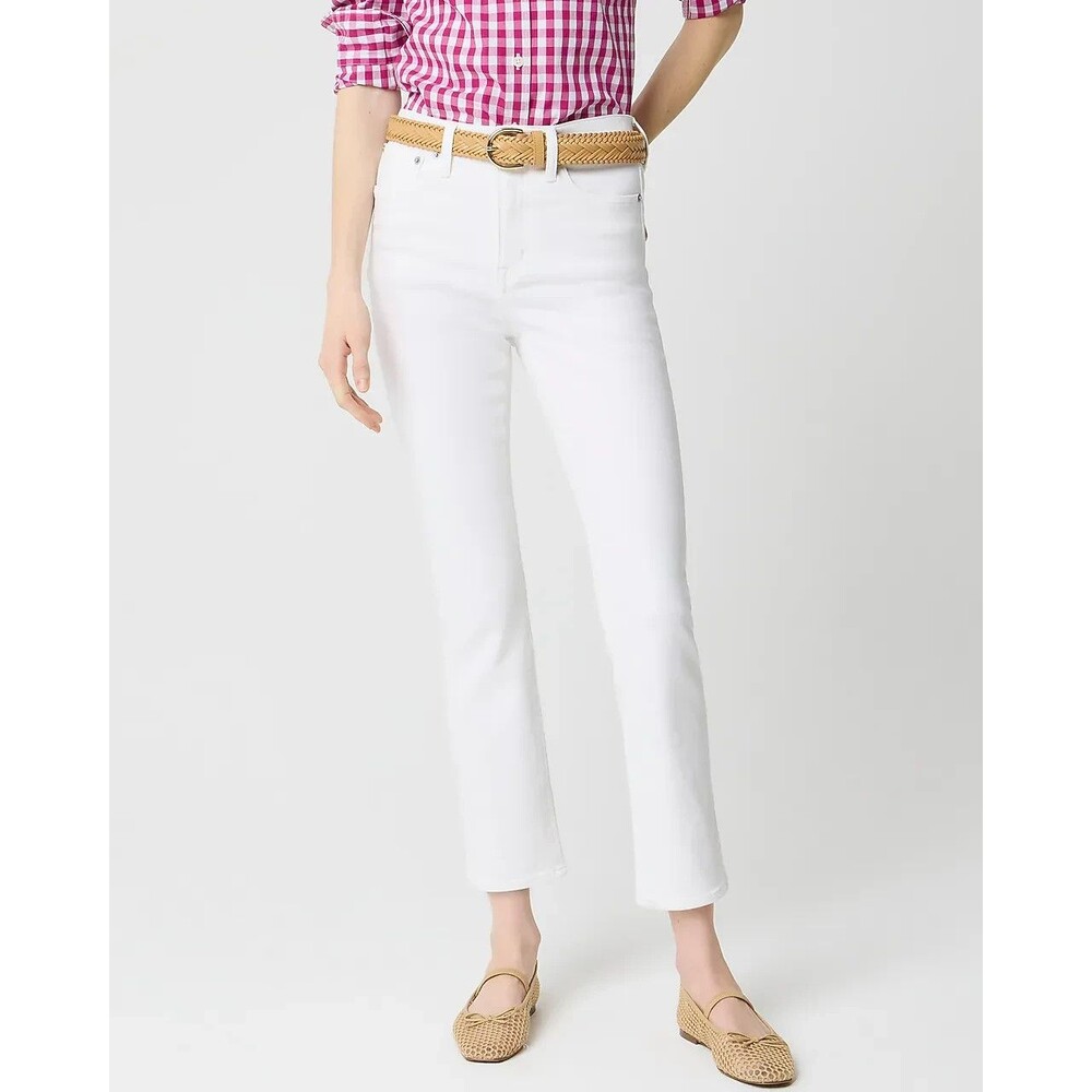 J. CREW Essential Straight Jean 30P White Denim All-Day Stretch Summer NWT B34